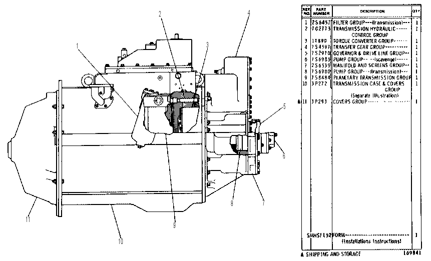 POWERSHIFT TRANSMISSION ARRANGEMENT 7G2772 CAT