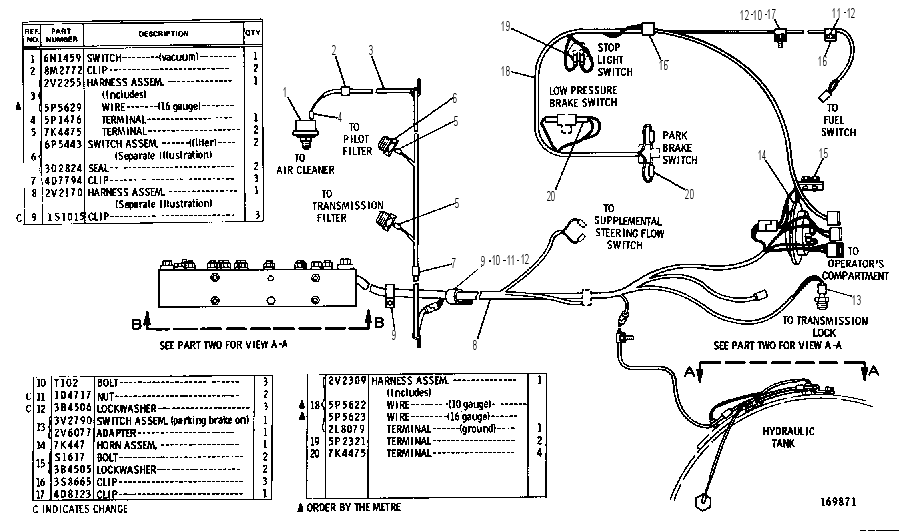 REAR WIRING GROUP 1V4871 CAT