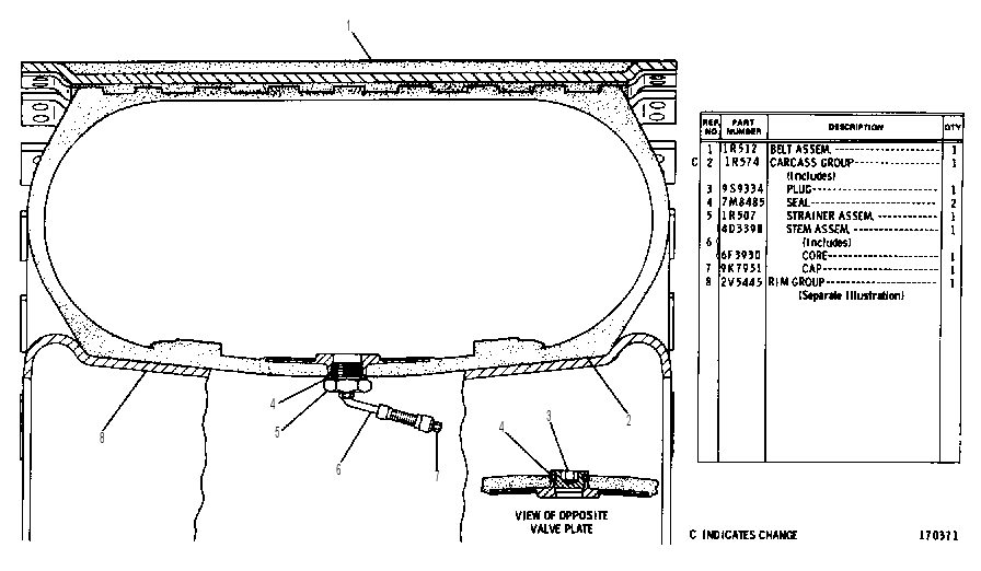 RIM AND CARCASS ARRANGEMENT 1R0525 CAT