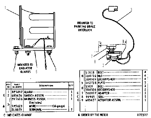 WARNING GP-BACK-UP 3V0727 CAT
