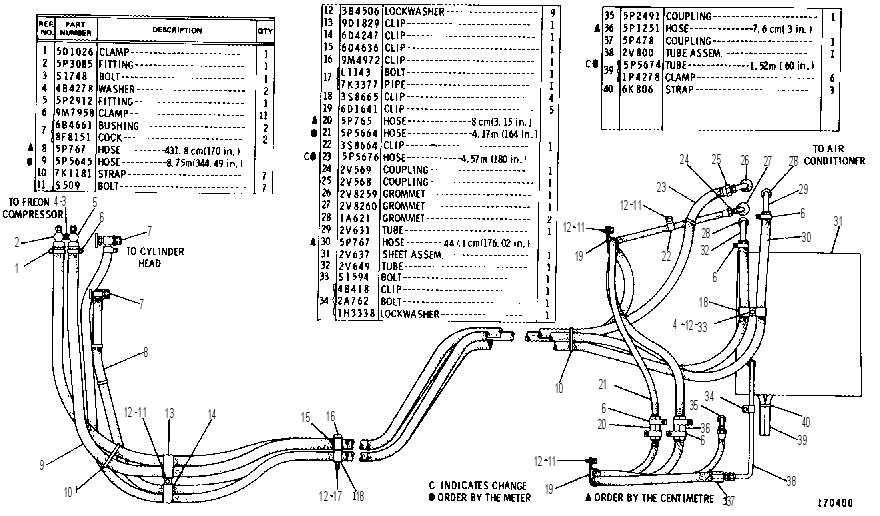 AIR CONDITIONER LINES GROUP 2V0955 CAT