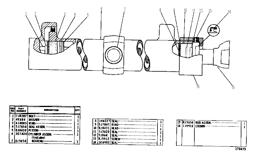 BLADE LIFT CYLINDER GROUP 3G7425 CAT
