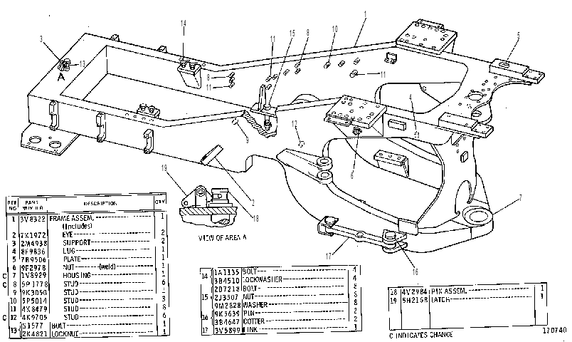 FRAME GP-ENGINE END 2V2310 CAT