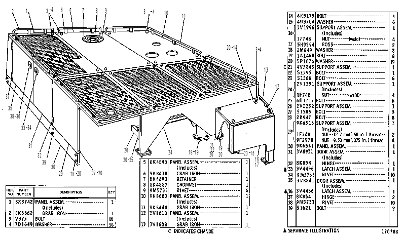 Капот с защитой 3V1986 CAT