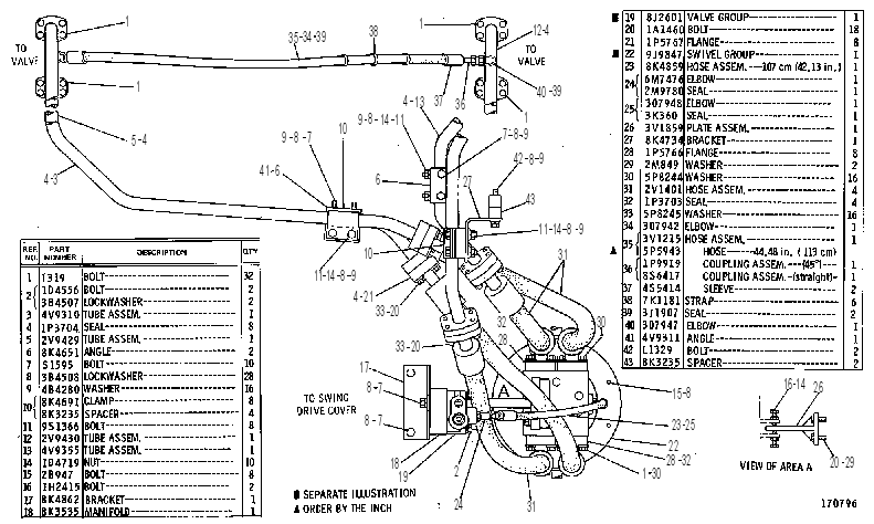 Трубопроводы мотора хода 4V9395 CAT