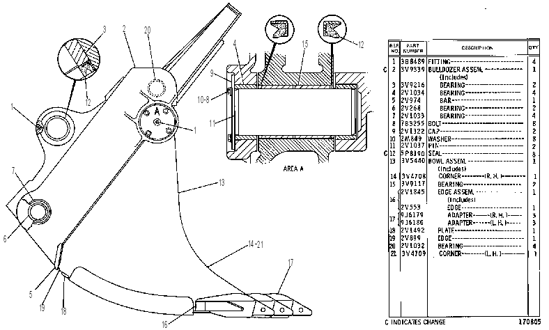 BUCKET GP-SHOVEL 3V5430 CAT