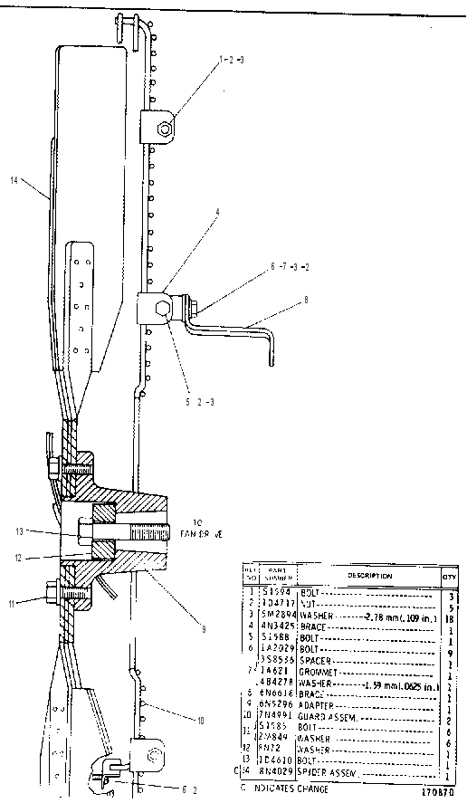 SUCTION FAN AND GUARD GROUP 4N7725 CAT