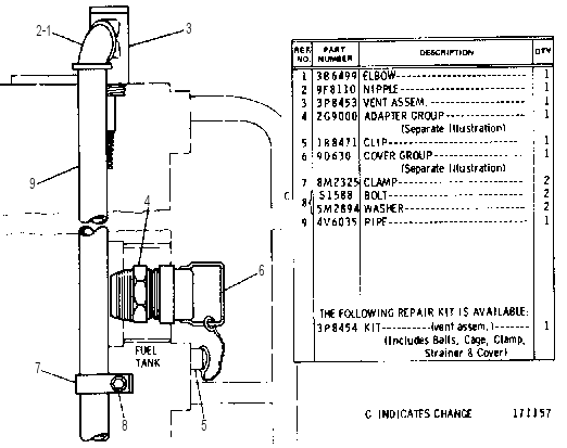 FAST FILL FUEL ADAPTER GROUP 4V3448 CAT