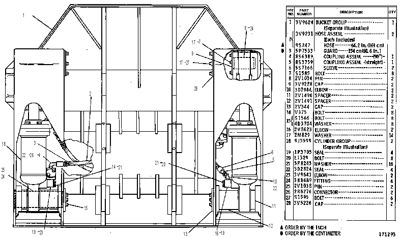 BUCKET GP-SHOVEL 3V9565 CAT