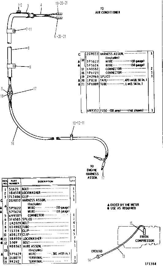 AIR CONDITIONER WIRING GROUP 2G7600 CAT