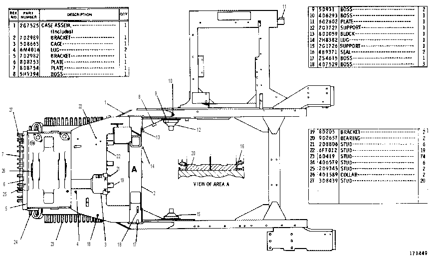 CASE AND FRAME ASSEMBLY 2G7520 CAT
