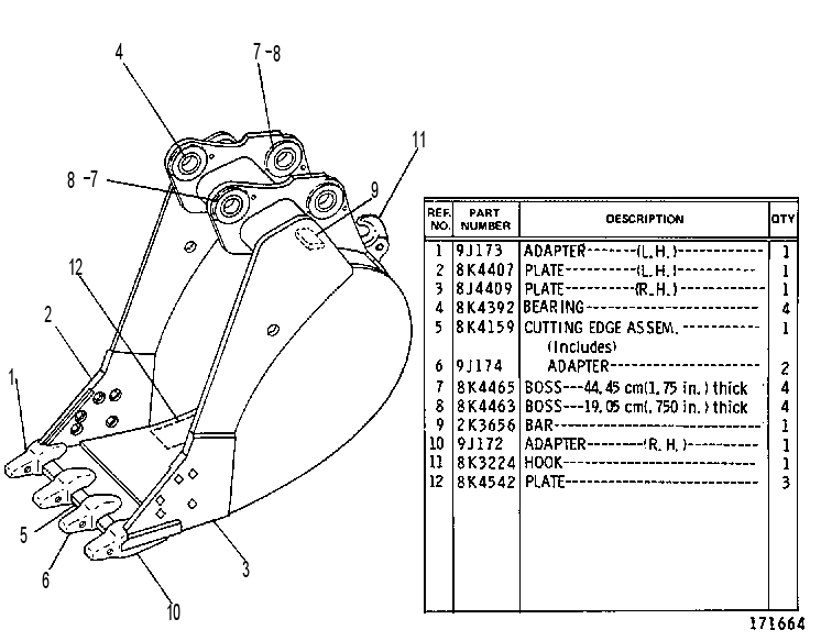 BEARING & HOE BUCKET AS 4V9000 CAT