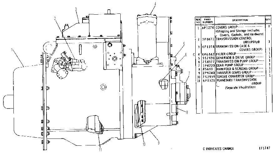 TRANSMISSION ARRANGEMENT 3P5856 CAT