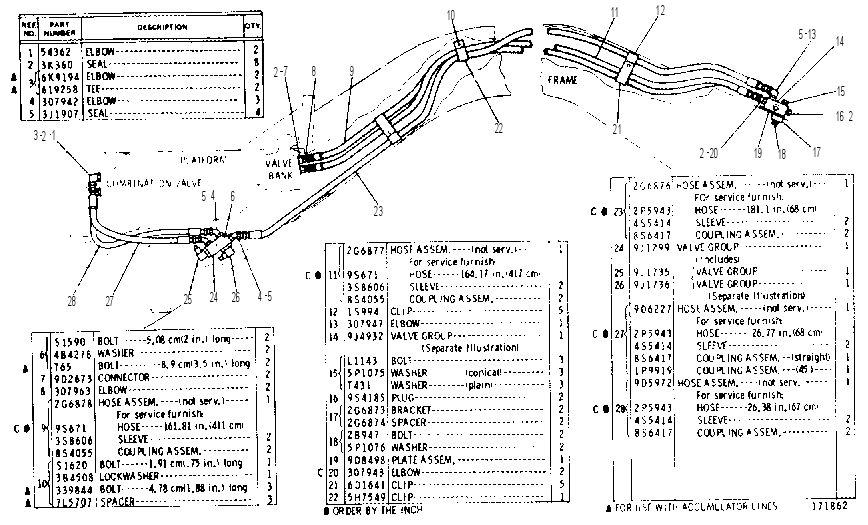 FRONT HYDRAULIC LINES GROUP 2G7015 CAT