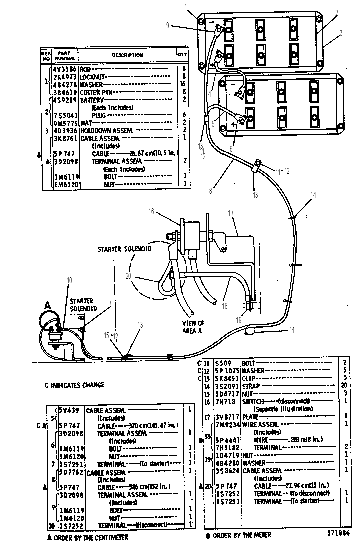 Аккумулятор с проводкой 4V3133 CAT