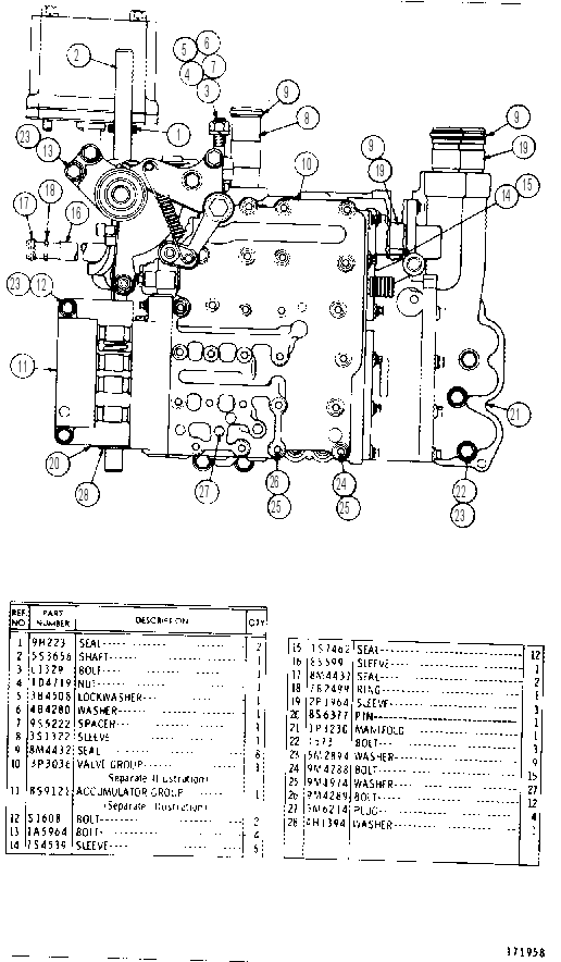 TRANSMISSION HYDRAULIC CONTROL ARRANGEMENT 7G2927 CAT