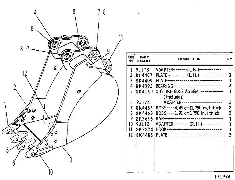BEARING & HOE BUCKET AS 4V9001 CAT
