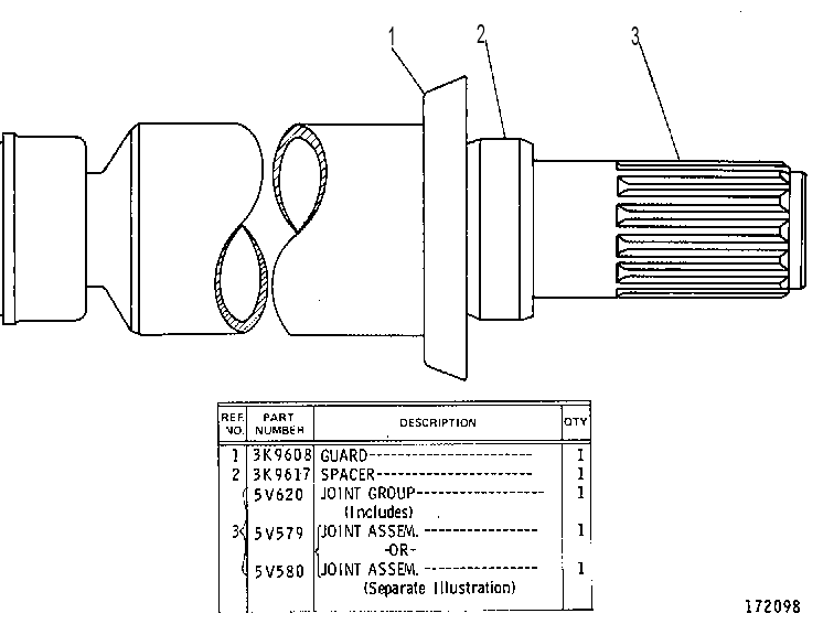 Вал приводной 5V0621 CAT