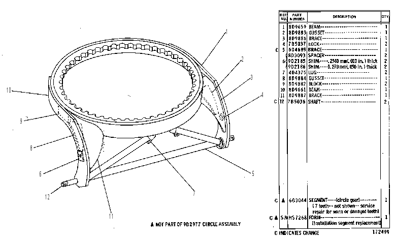CIRCLE ASSEMBLY 9D2977 CAT