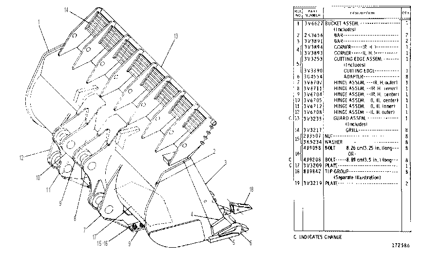 ROCK BUCKET GROUP 3V6626 CAT