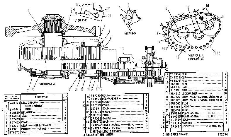 Бортовой редуктор 8K1653 CAT