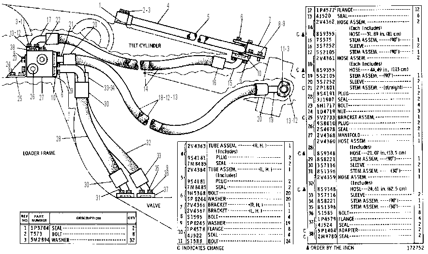 TILT CYLINDER LINES GROUP 2V2366 CAT