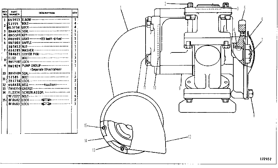ENGINE OIL PUMP GROUP 8N1927 CAT