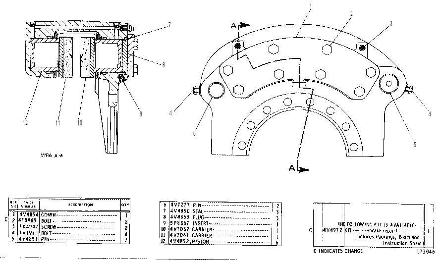 BRAKE GP-HYD CALIPER SERVICE 4V7060 CAT