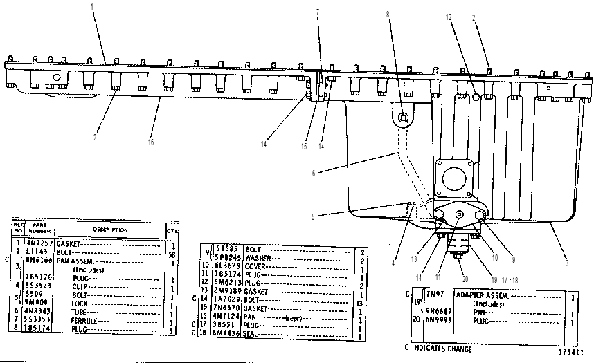 OIL PAN GROUP 4N9201 CAT