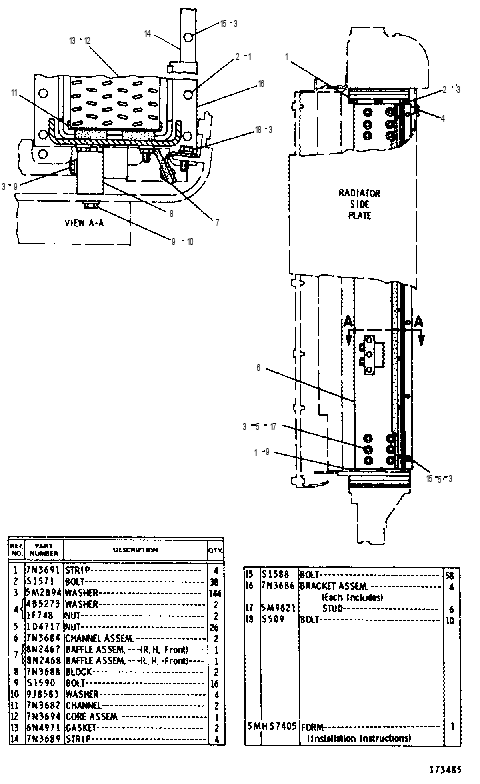 RADIATOR DAMPENING CONVERSION GROUP--FIELD INSTALLATION 8N2469 CAT