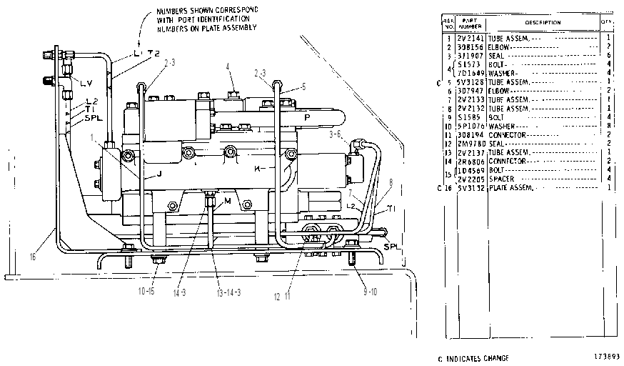 HYDRAULIC LINES AND VALVE GROUP 2V2191 CAT