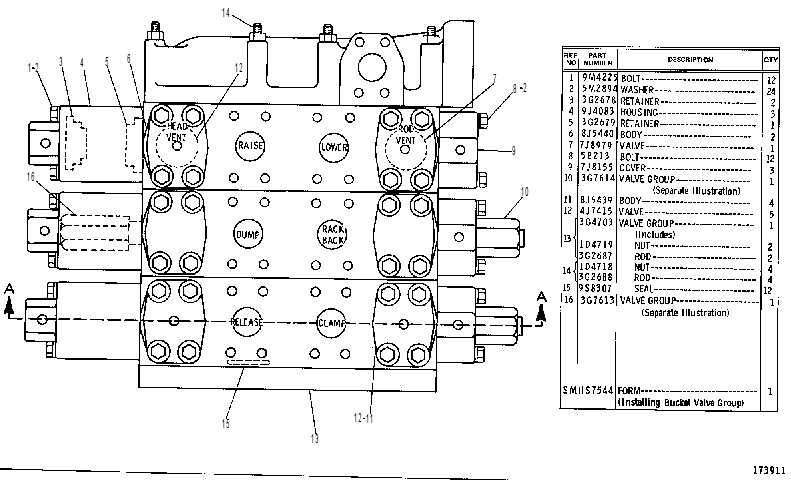 Распределительный клапан 1U1604 CAT