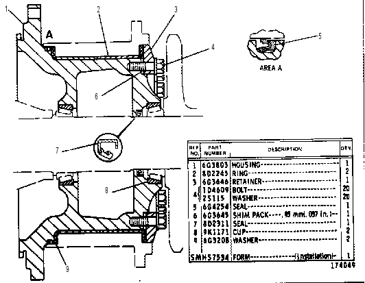 FINAL DRIVE SERVICE SEAL GROUP 6G4450 CAT