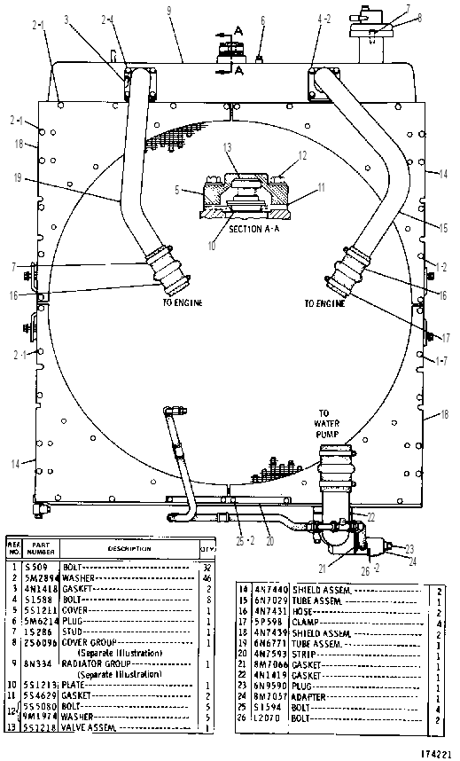 Радиатор 8N0333 CAT
