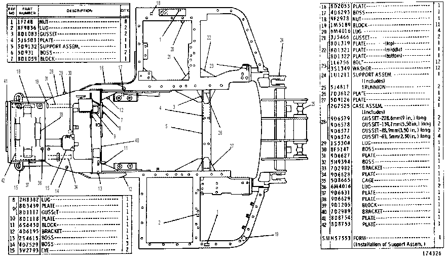 CASE AND FRAME ASSEMBLY 6G2406 CAT