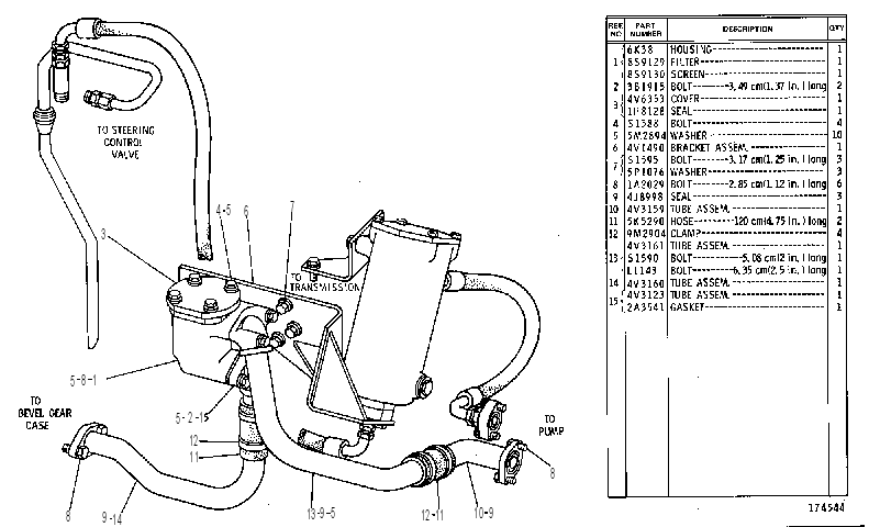 Трубопроводы насоса 3V3125 CAT