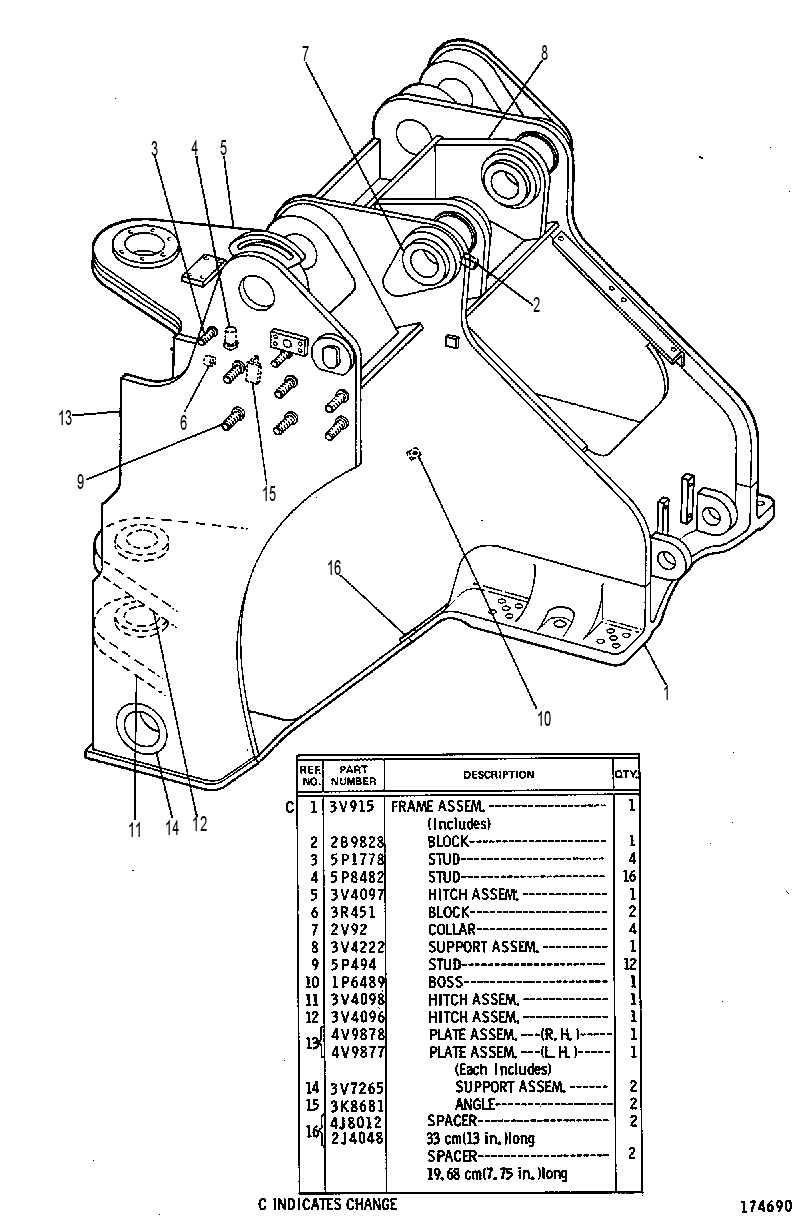 LOADER FRAME GROUP 1V5914 CAT