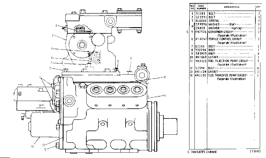 PUMP GP-GOV, FUEL INJ & TFR 8N6600 CAT