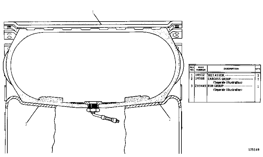 RIM AND CARCASS ARRANGEMENT 1R0589 CAT