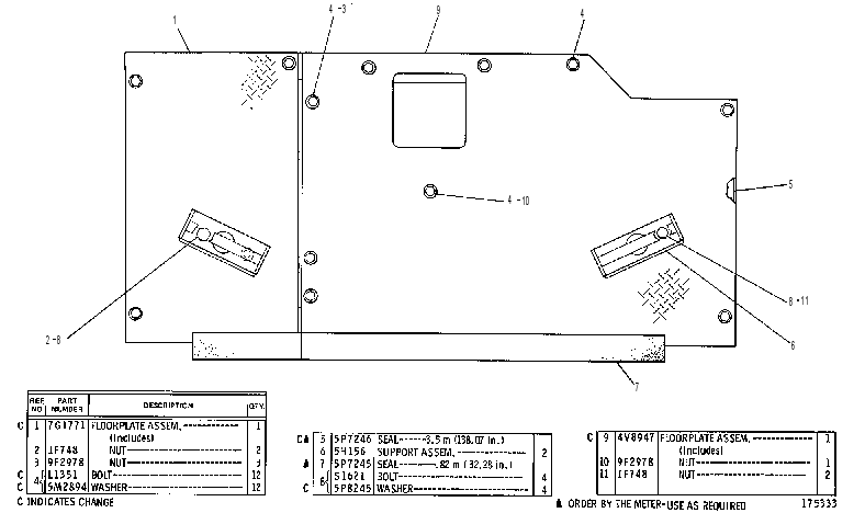 FLOORPLATE GROUP 3B2873 CAT