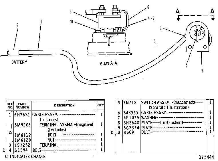 Выключатель массы 5G2089 CAT