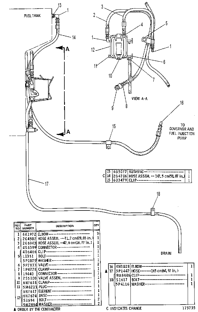 FUEL LINES GROUP 6G1590 CAT