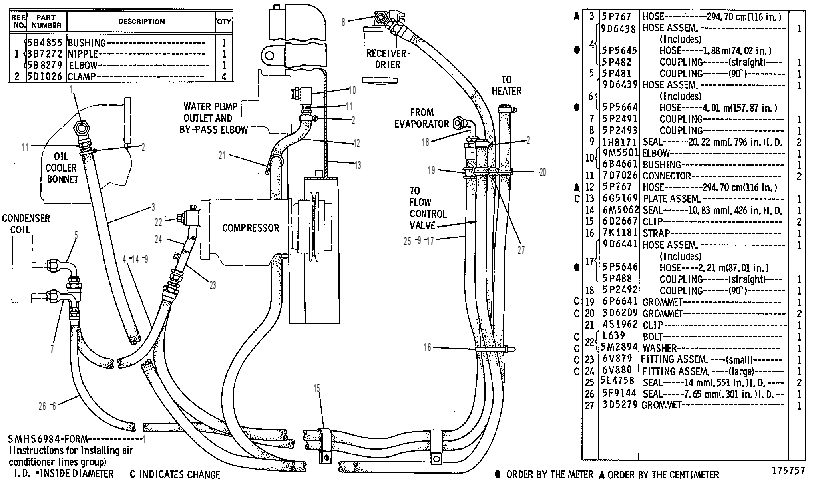 AIR CONDITIONER LINES GROUP 2G7170 CAT