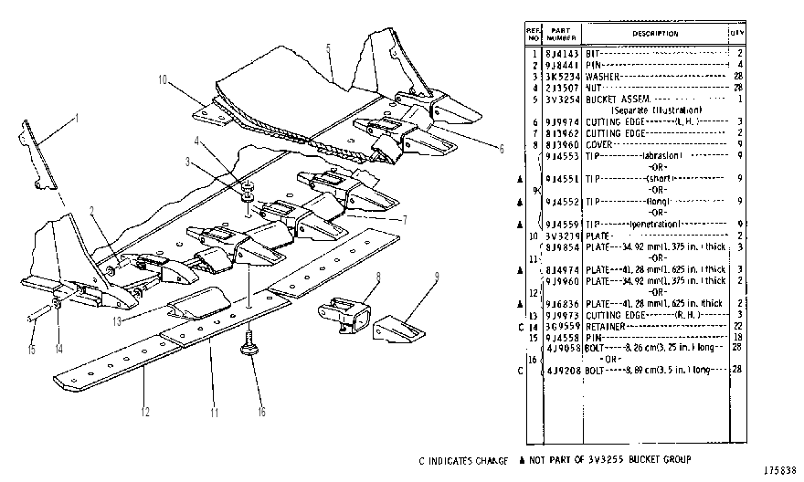 ROCK BUCKET GROUP 3V3255 CAT