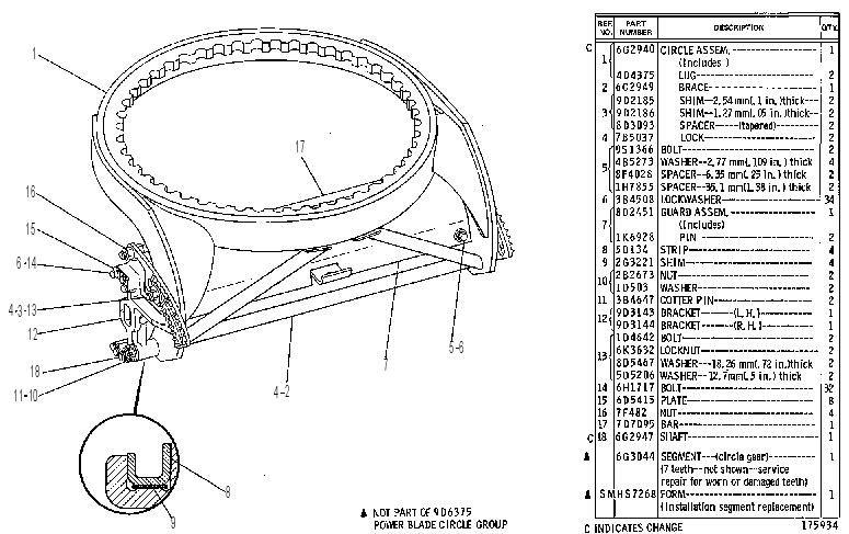 Поворотный круг 9D6375 CAT