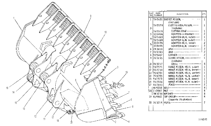 ROCK BUCKET GROUP 5V5600 CAT