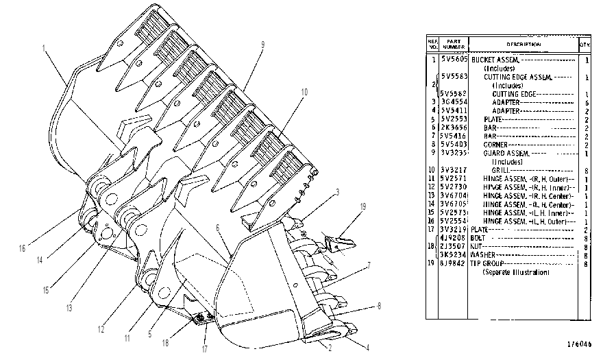Ковш скальный 5V5604 CAT