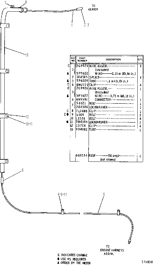 HEATER WIRING GROUP 2G7650 CAT