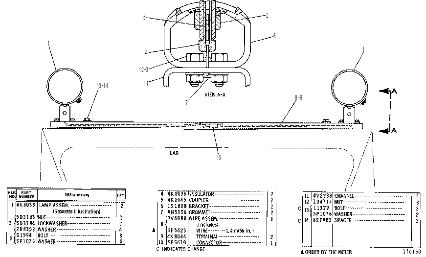 CAB AUXILIARY LIGHTING GROUP 4V2287 CAT