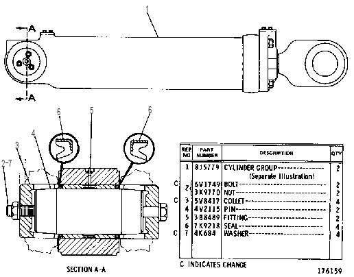 CYLINDER & MOUNTING GP 1V5137 CAT